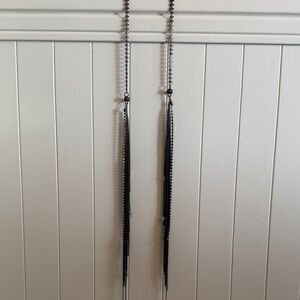 Iosselliani Gunmetal and Gold Long Chain Cross Necklace